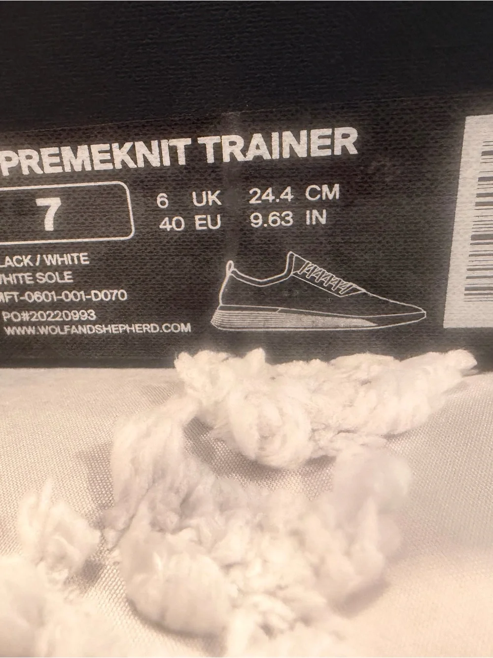 Wolf and Shepherd - Premeknit Trainer Sneaker Box Graphic - Black/White